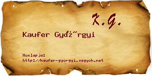 Kaufer Györgyi névjegykártya