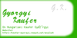 gyorgyi kaufer business card